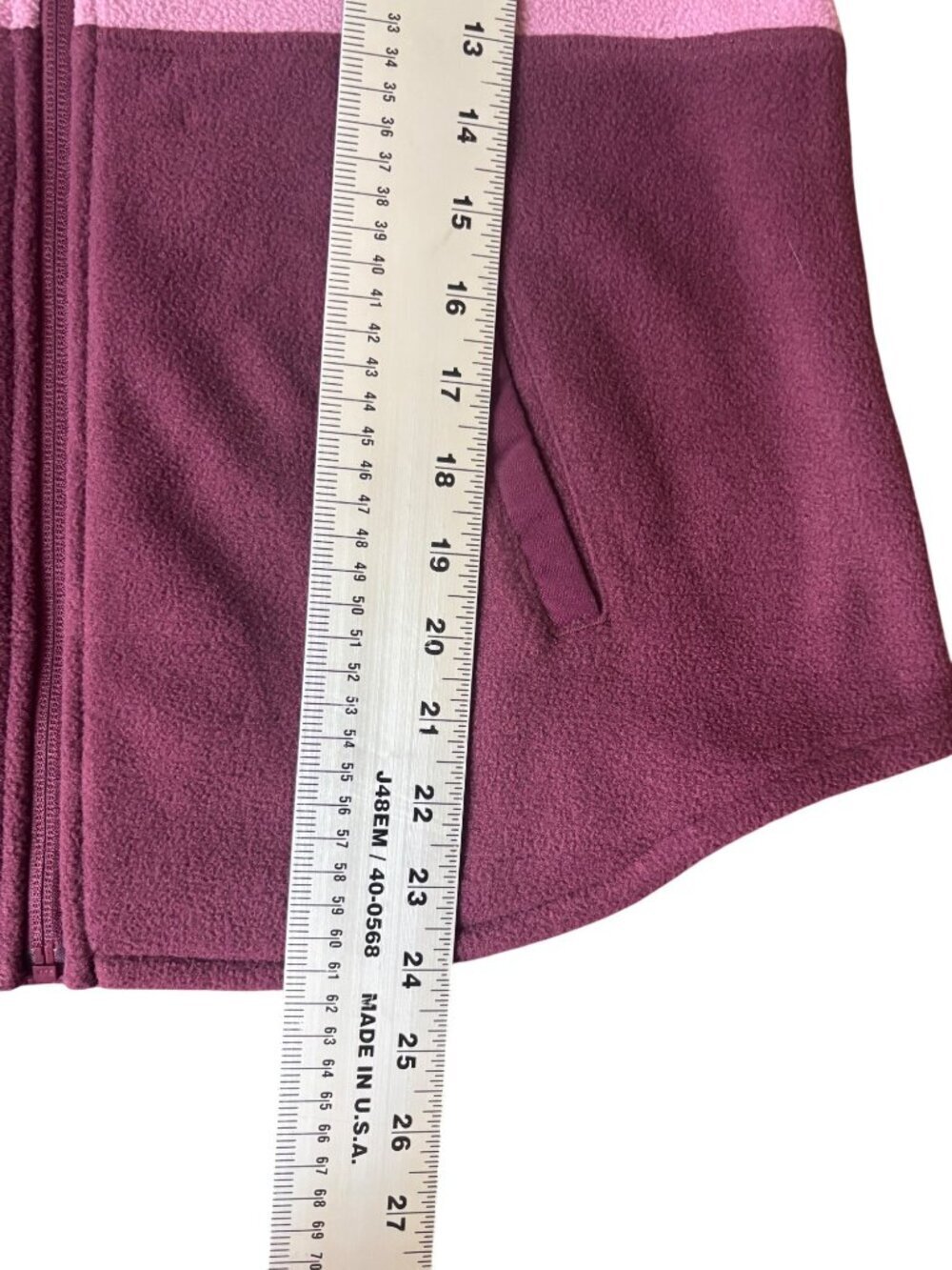 Blue Mountain Women's Polar Fleece Burgundy Pink Vest - Picture 4 of 6